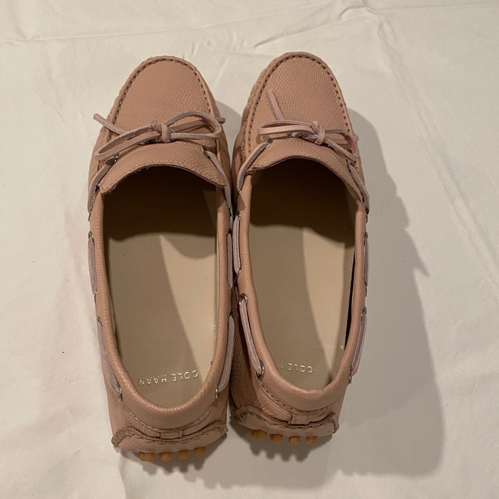 Cole Haan pink driving loafers